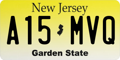 NJ license plate A15MVQ