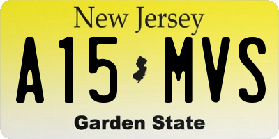 NJ license plate A15MVS