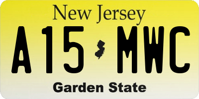NJ license plate A15MWC