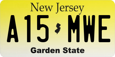 NJ license plate A15MWE