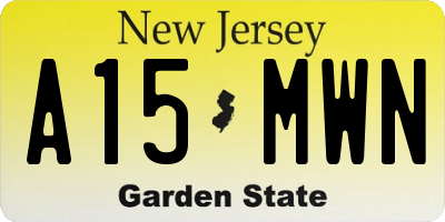 NJ license plate A15MWN