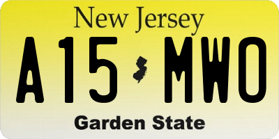 NJ license plate A15MWO