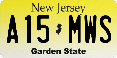 NJ license plate A15MWS