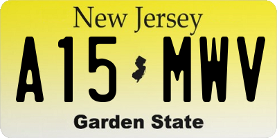 NJ license plate A15MWV
