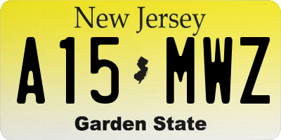 NJ license plate A15MWZ