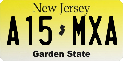 NJ license plate A15MXA