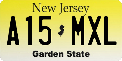 NJ license plate A15MXL