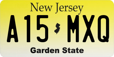 NJ license plate A15MXQ