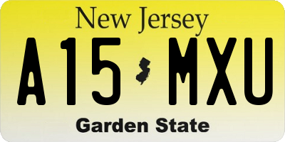 NJ license plate A15MXU