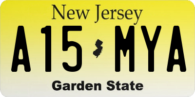 NJ license plate A15MYA