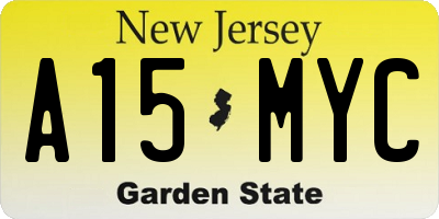 NJ license plate A15MYC