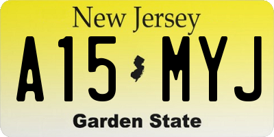 NJ license plate A15MYJ