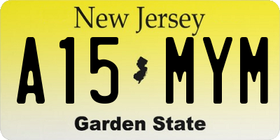 NJ license plate A15MYM
