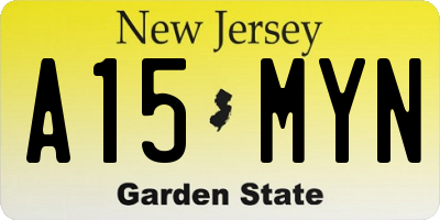 NJ license plate A15MYN