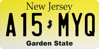 NJ license plate A15MYQ