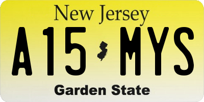 NJ license plate A15MYS
