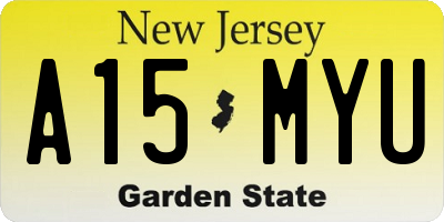 NJ license plate A15MYU