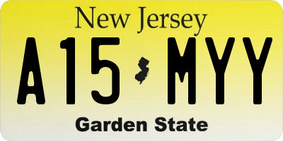 NJ license plate A15MYY