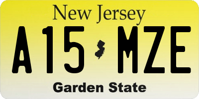 NJ license plate A15MZE