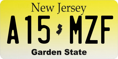NJ license plate A15MZF