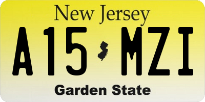 NJ license plate A15MZI