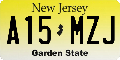 NJ license plate A15MZJ