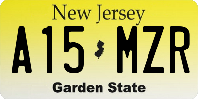 NJ license plate A15MZR