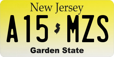 NJ license plate A15MZS