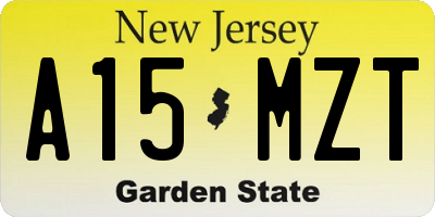 NJ license plate A15MZT