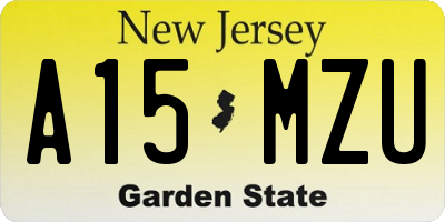 NJ license plate A15MZU