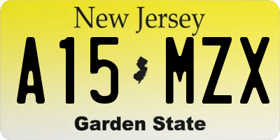 NJ license plate A15MZX