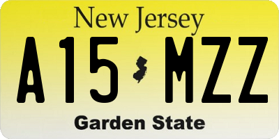 NJ license plate A15MZZ