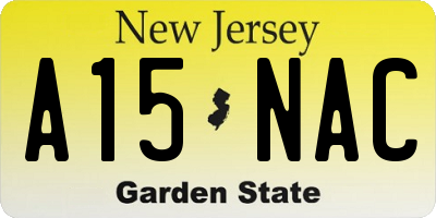 NJ license plate A15NAC