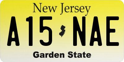 NJ license plate A15NAE