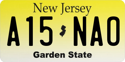 NJ license plate A15NAO