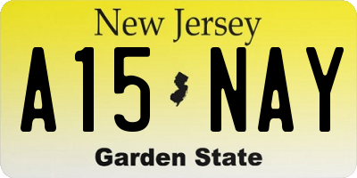 NJ license plate A15NAY