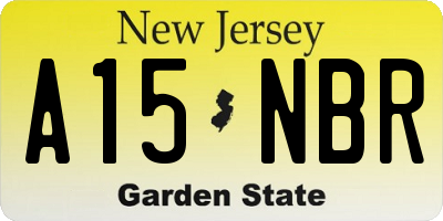 NJ license plate A15NBR
