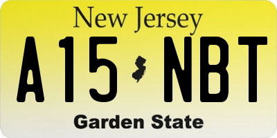 NJ license plate A15NBT