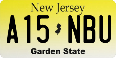 NJ license plate A15NBU