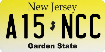 NJ license plate A15NCC