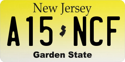 NJ license plate A15NCF