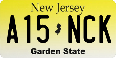 NJ license plate A15NCK
