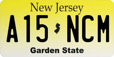 NJ license plate A15NCM