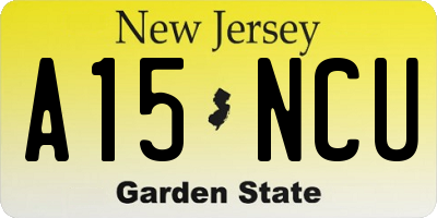 NJ license plate A15NCU