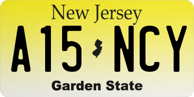 NJ license plate A15NCY