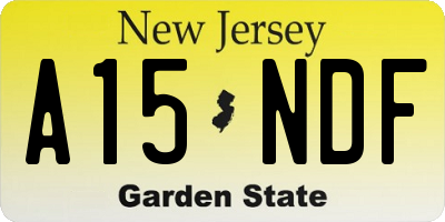 NJ license plate A15NDF