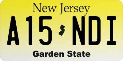NJ license plate A15NDI