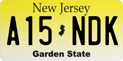 NJ license plate A15NDK