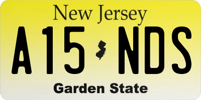 NJ license plate A15NDS