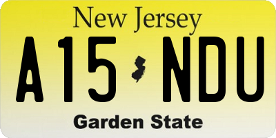 NJ license plate A15NDU